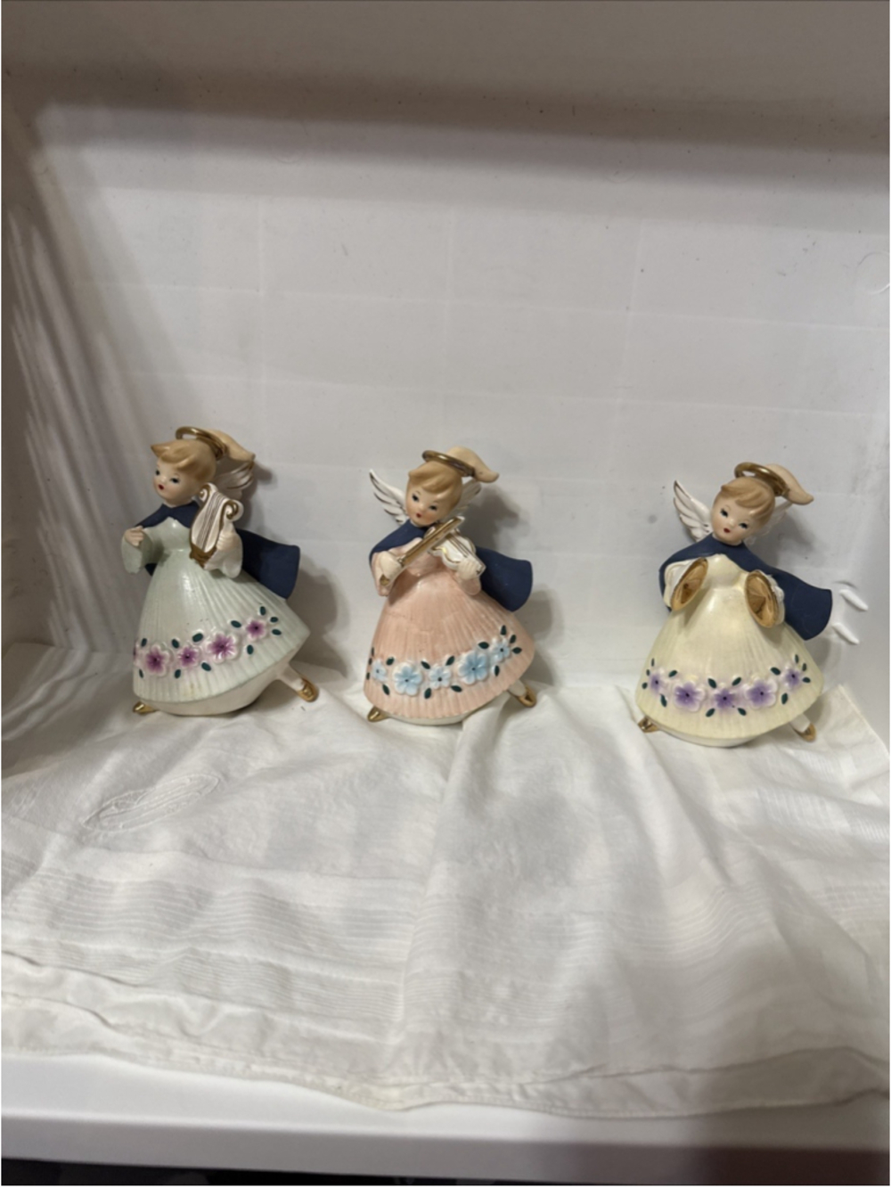 Wales Japan Angel Musician Figures Porcelain Set